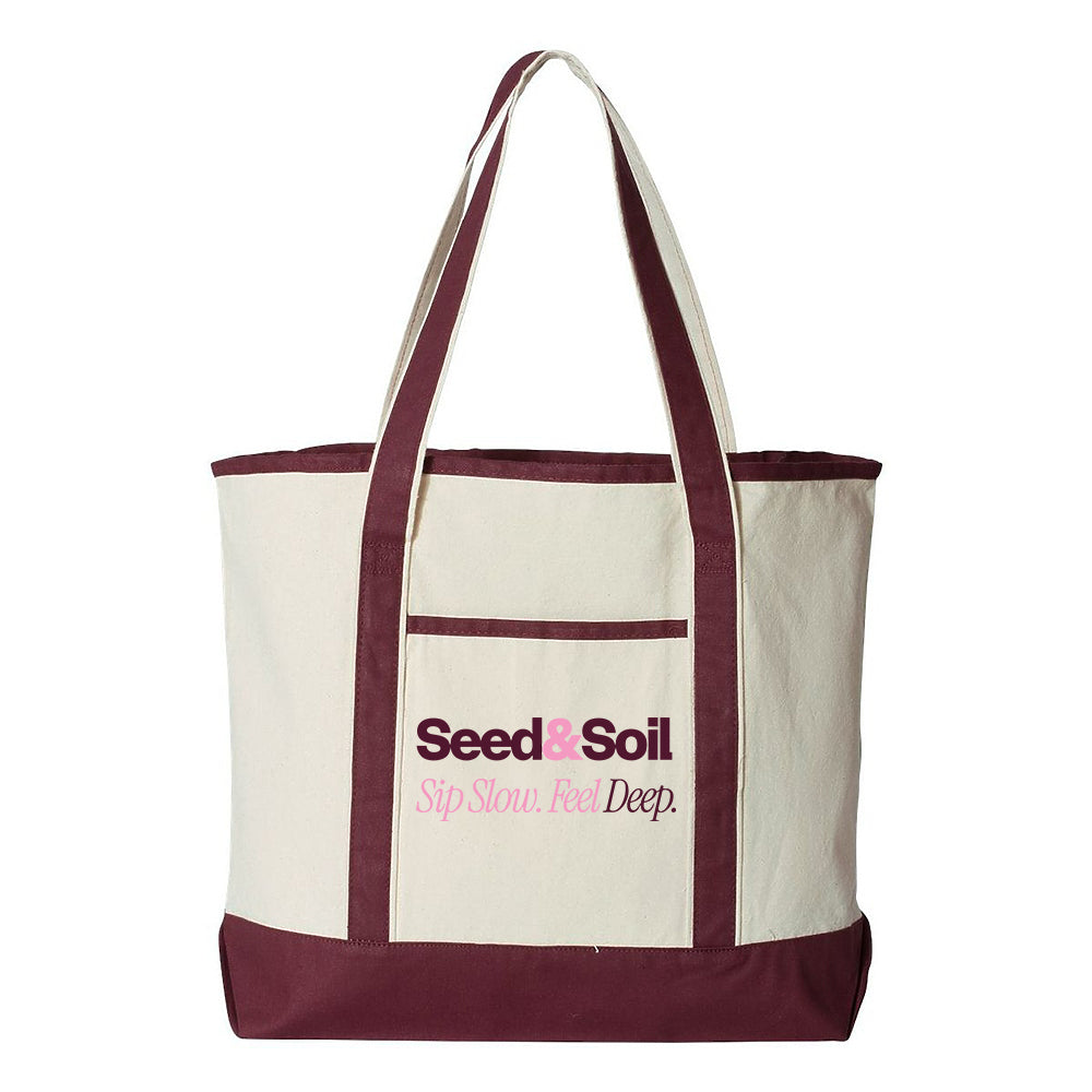 S&S Deluxe 5-Pocket Large Tote - Burgundy
